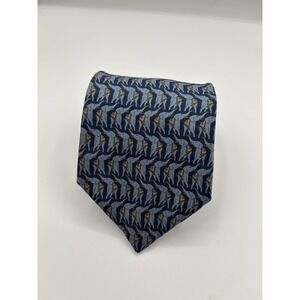 Brooks Brothers Makers Blue Silk Elephant‎ Tie Made USA 3.5" Persian Good Luck